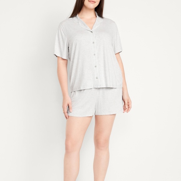 NWT OLD NAVY Knit Jersey Pajama Short Set Color HEATHER GRAY SIZE MEDIUM - Picture 5 of 9